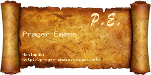 Prager Emese névjegykártya